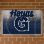 Georgetown Hoyas Pixel Blur Blue Doormat