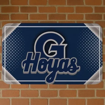 Georgetown Hoyas Silver Halftone Blue Doormat