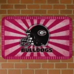 Georgia Bulldogs Helmet Centerpiece Red Doormat