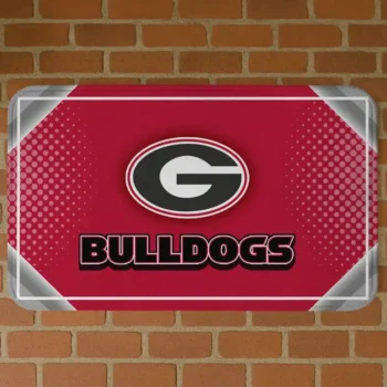 Georgia Bulldogs Silver Halftone Red Doormat