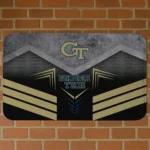 Georgia Tech Yellow Jackets Chevron Points Gold Black Doormat