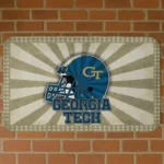 Georgia Tech Yellow Jackets Helmet Centerpiece Gold Doormat
