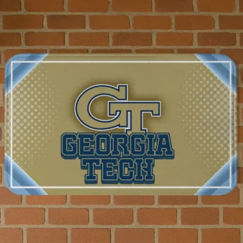 Georgia Tech Yellow Jackets Silver Halftone Gold Doormat