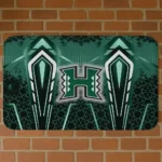 Hawaii Rainbow Warriors Graphic Stripes Green Doormat
