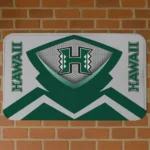 Hawaii Rainbow Warriors Ninja Mesh Green Doormat