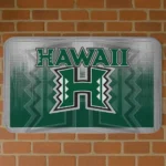 Hawaii Rainbow Warriors Pixel Blur Green Doormat