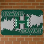 hawaii-rainbow-warriors-plate-rip-green-doormat-best-selling.webp