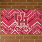 Houston Cougars Chevron Geometrics Red Doormat