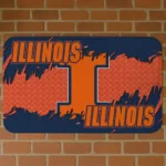 Illinois Fighting Illini Plate Rip Blue Doormat