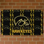 Iowa Hawkeyes Bolt Row Black Doormat