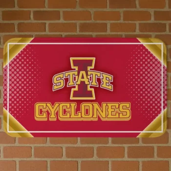 Iowa State Cyclones Silver Halftone Red Doormat