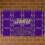 James Madison Dukes Bolt Row Purple Doormat