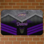 James Madison Dukes Chevron Points Purple Black Doormat