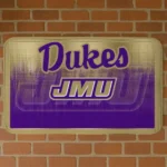 James Madison Dukes Pixel Blur Purple Doormat
