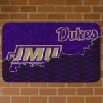 James Madison Dukes Tribal Detailing Purple Black Doormat
