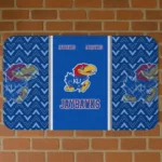 Kansas Jayhawks Chevron Stack Blue Doormat