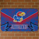 Kansas Jayhawks Layered Lines Blue Doormat