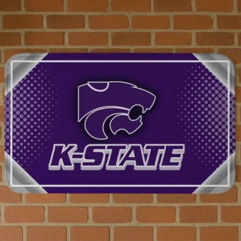 Kansas State Wildcats Silver Halftone Purple Doormat