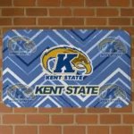 Kent State Golden Flashes Chevron Geometrics Navy Blue Doormat
