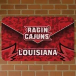 Louisiana Ragin' Cajuns Layered Lines Red Doormat