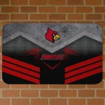 Louisville Cardinals Chevron Points Red Black Doormat