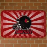 Louisville Cardinals Helmet Centerpiece Red Doormat