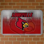 Louisville Cardinals Pixel Blur Red Doormat