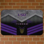 LSU Tigers Chevron Points Purple Black Doormat