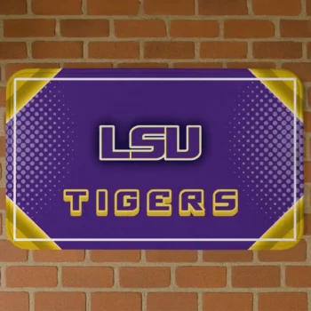 LSU Tigers Silver Halftone Purple Doormat