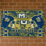 Marquette Golden Eagles Helmet Illustration Blue Doormat