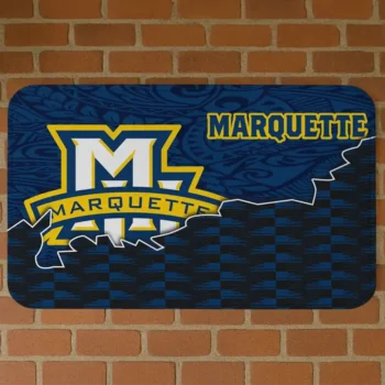 Marquette Golden Eagles Tribal Detailing Blue Black Doormat