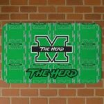 Marshall Thundering Herd Bolt Row Green Doormat
