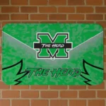 Marshall Thundering Herd Layered Lines Green Doormat