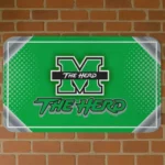 Marshall Thundering Herd Silver Halftone Green Doormat