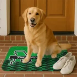 marshall-thundering-herd-tribal-detailing-green-black-doormat-best-selling.webp