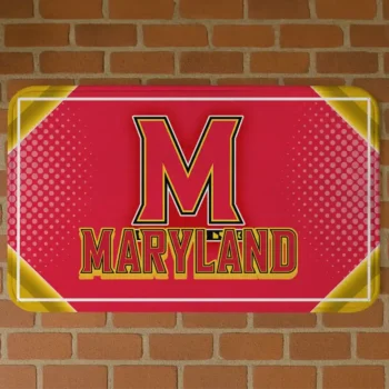 Maryland Terrapins Silver Halftone Red Doormat