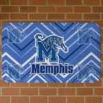 Memphis Tigers Chevron Geometrics Blue Doormat