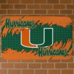 Miami Hurricanes Plate Rip Orange Doormat