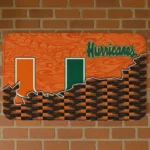 Miami Hurricanes Tribal Detailing Orange Black Doormat