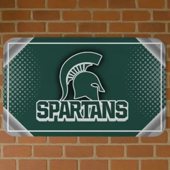 Michigan State Spartans Silver Halftone Green Doormat