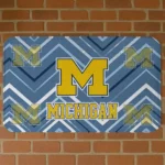 Michigan Wolverines Chevron Geometrics Blue Doormat