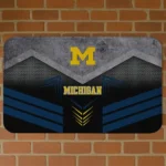 Michigan Wolverines Chevron Points Blue Black Doormat