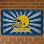 Michigan Wolverines Helmet Centerpiece Blue Doormat