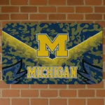 Michigan Wolverines Layered Lines Blue Doormat