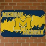 Michigan Wolverines Plate Rip Blue Doormat