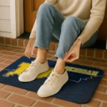 michigan-wolverines-tribal-detailing-blue-black-doormat-best-selling.webp