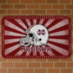Mississippi State Bulldogs Helmet Centerpiece Maroon Doormat