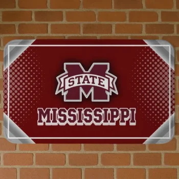 Mississippi State Bulldogs Silver Halftone Maroon Doormat