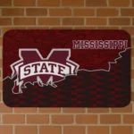 Mississippi State Bulldogs Tribal Detailing Maroon Black Doormat