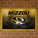Missouri Tigers Pixel Blur Black Doormat